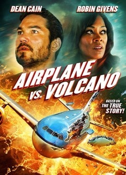 飞机和火山高清海报